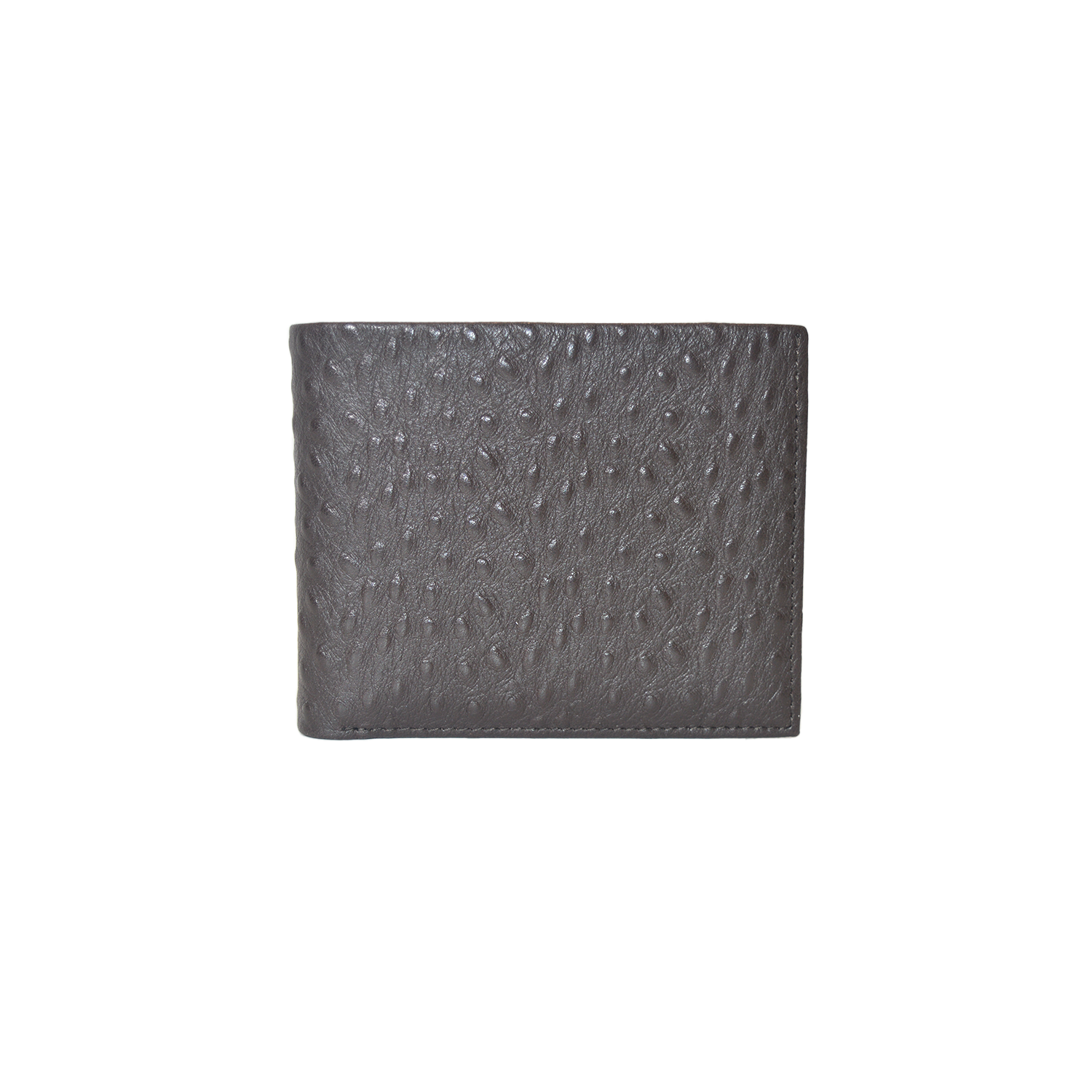 Brown Ostrich Leather Wallet Thin Minimalist Bifold Design Small Wallet Purse