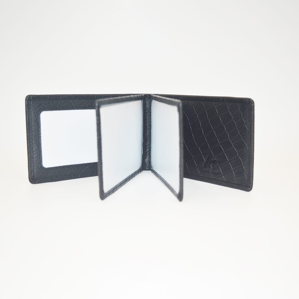 Black Crocodile Clutch Wallet Bifold Wallet Credit Card Holder for Women Men