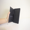 Mens Stylish Flip Fold Slim Design Wallet Black Bifold Ostrich Real Leather Wallet