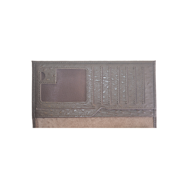 Mens Ultra Slim & Soft Stylish Flip Wallet Bifold Brown Ostrich Leather Wallet
