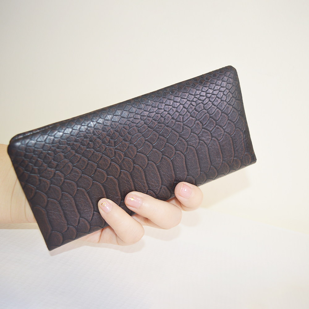 Men Leather Wallet Brown New Crocodile Clutch Wallet Credit Card Holder
