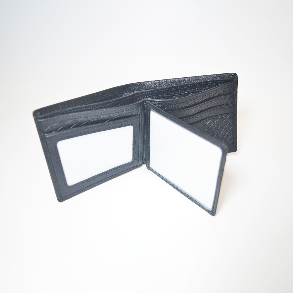 Short Bifold Leather Wallet Clutch Purse with ID Window in Gift Box