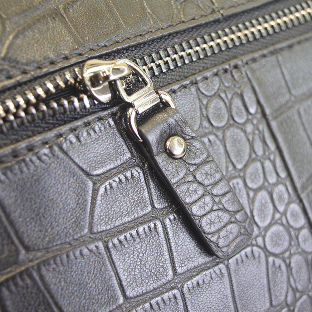Wristlet Wallet Black Crocodile Leather Clutch Purses for Men Women