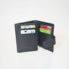 Black Crocodile Trifold Clutch Wallet Credit Card Holder for Men Women