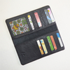 Mens Ultra Soft Slim Profile Bifold Black Ostrich Leather Wallet for Card
