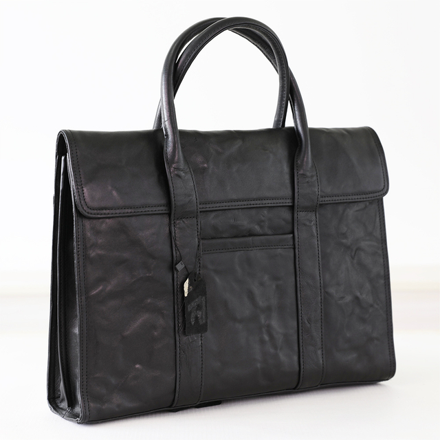Simple Men's Leather Briefcase for Casual Life Vegetable Tanning Leather Laptop Briefcase Messenger Bag