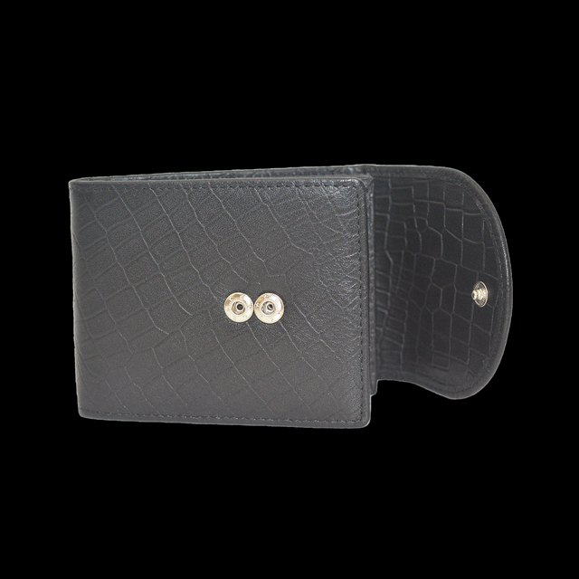 Multi-Card Small Bifold Wallet Black Crocodile Credit Card Holder Clutch Wallet