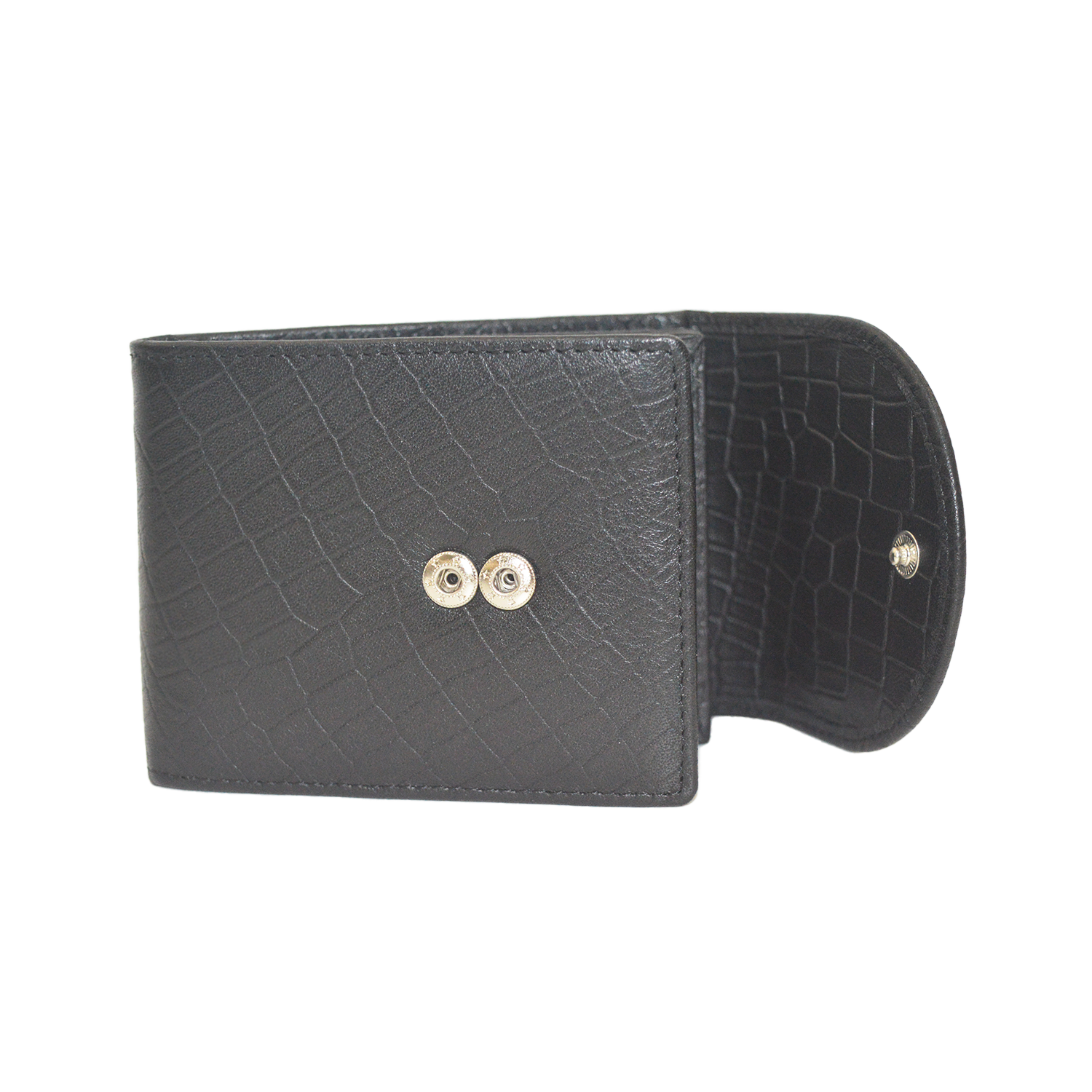 Multi-Card Small Bifold Wallet Black Crocodile Credit Card Holder Clutch Wallet