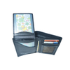 Genuine Leather Bifold Black Wallets for Men with Removable Card Sleeve