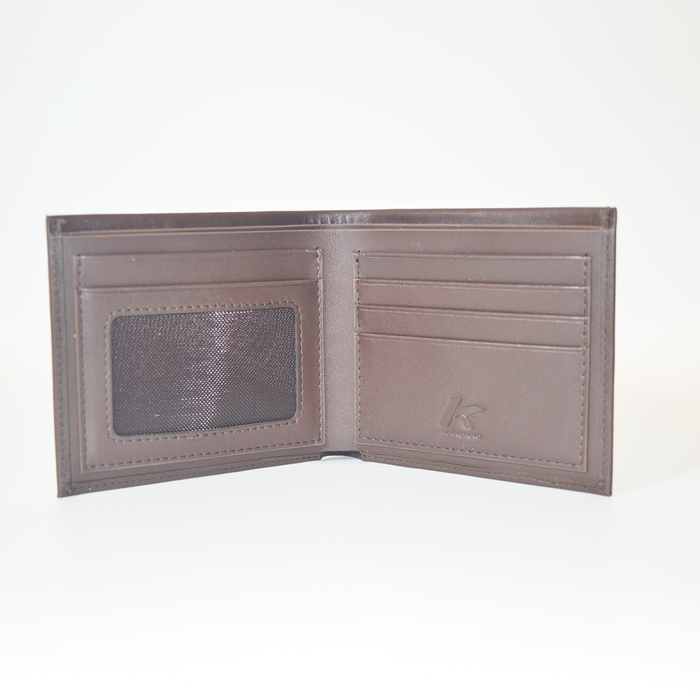 Brown Real Leather Wallet Bifold Multi Card Case Holder Purse with Gift Box