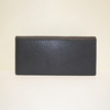 Unisex Genuine Leather Simple Wallet Black Bifold Long Wallet