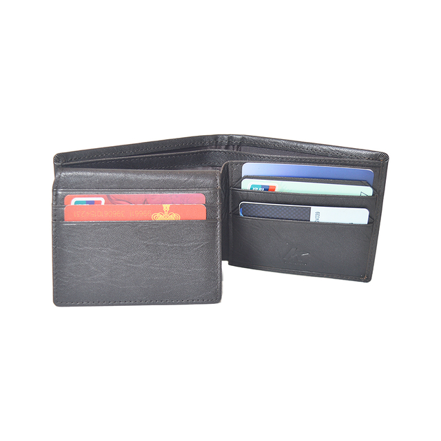Brown Leather Wallet Slim Minimalist Bifold Wallet for Men Women Flip Up ID Window Credit Card Holder including Gift Box