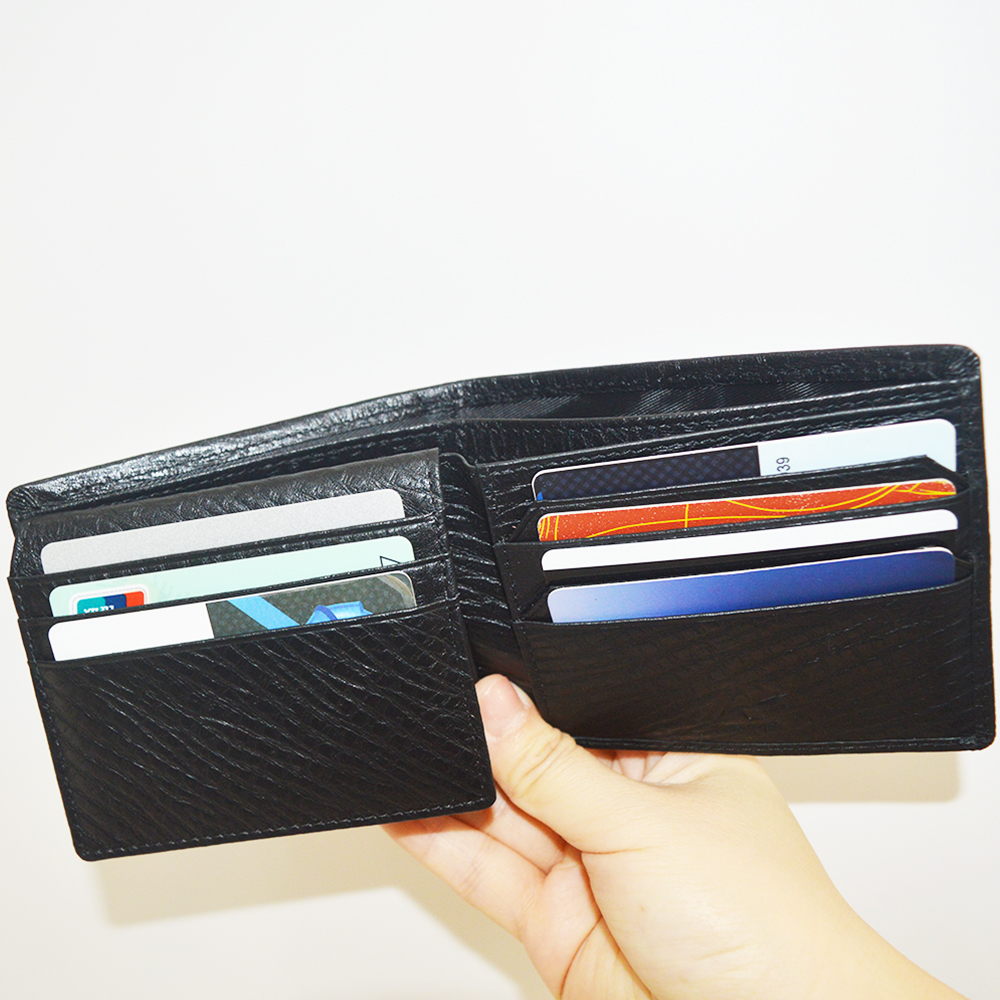 Slim Minimalist Black Wallet for Men Women Leather Bifold Front Pocket Credit Card Holder including Gift Box