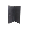 Mens Ultra Soft Slim Profile Bifold Black Ostrich Leather Wallet for Card