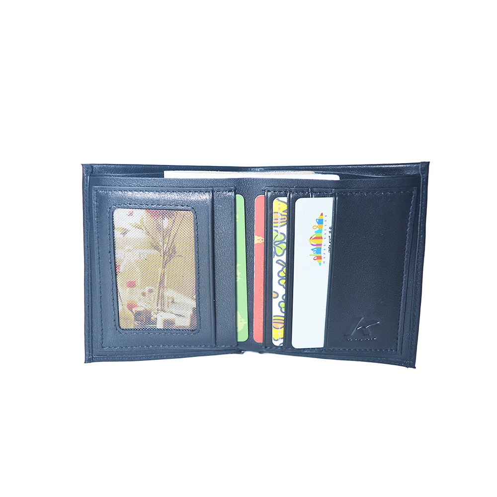 Men Slim Wallet Minimalist Bifold Design with ID Window in Gift Box