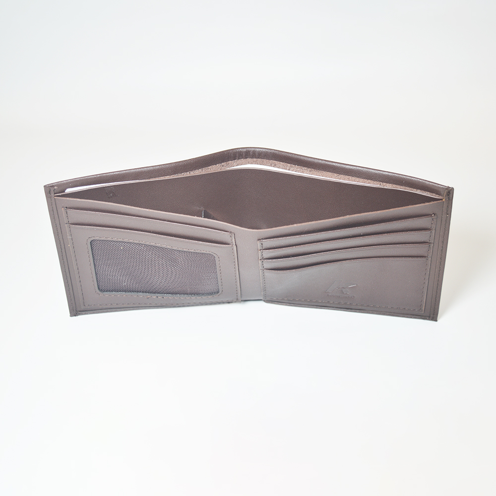 Brown Real Leather Wallet Bifold Multi Card Case Holder Purse with Gift Box