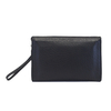 Handbag for Men Clutch Bag Black Ostrich Leather Wallet with Wristlet