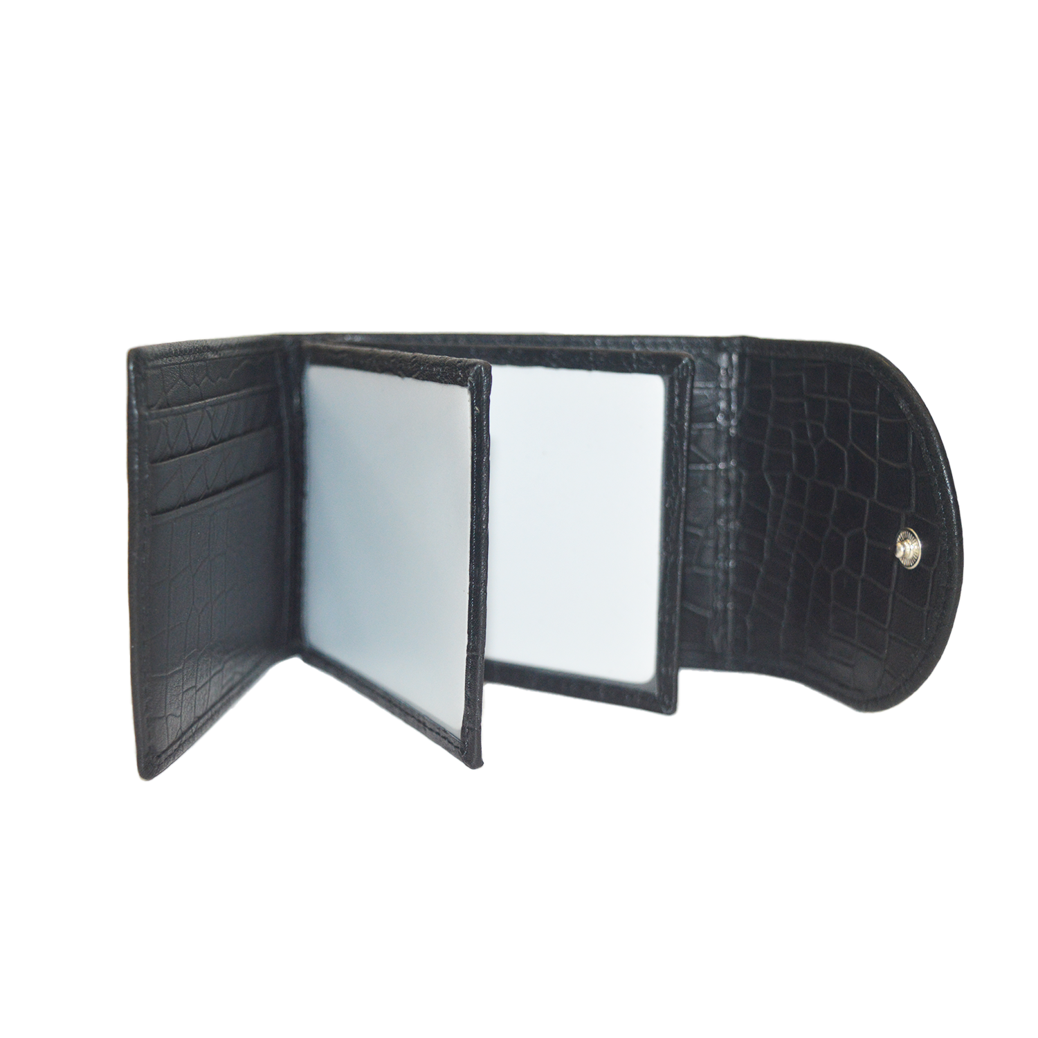 Multi-Card Small Bifold Wallet Black Crocodile Credit Card Holder Clutch Wallet