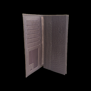 Mens Ultra Slim & Soft Stylish Flip Wallet Bifold Brown Ostrich Leather Wallet