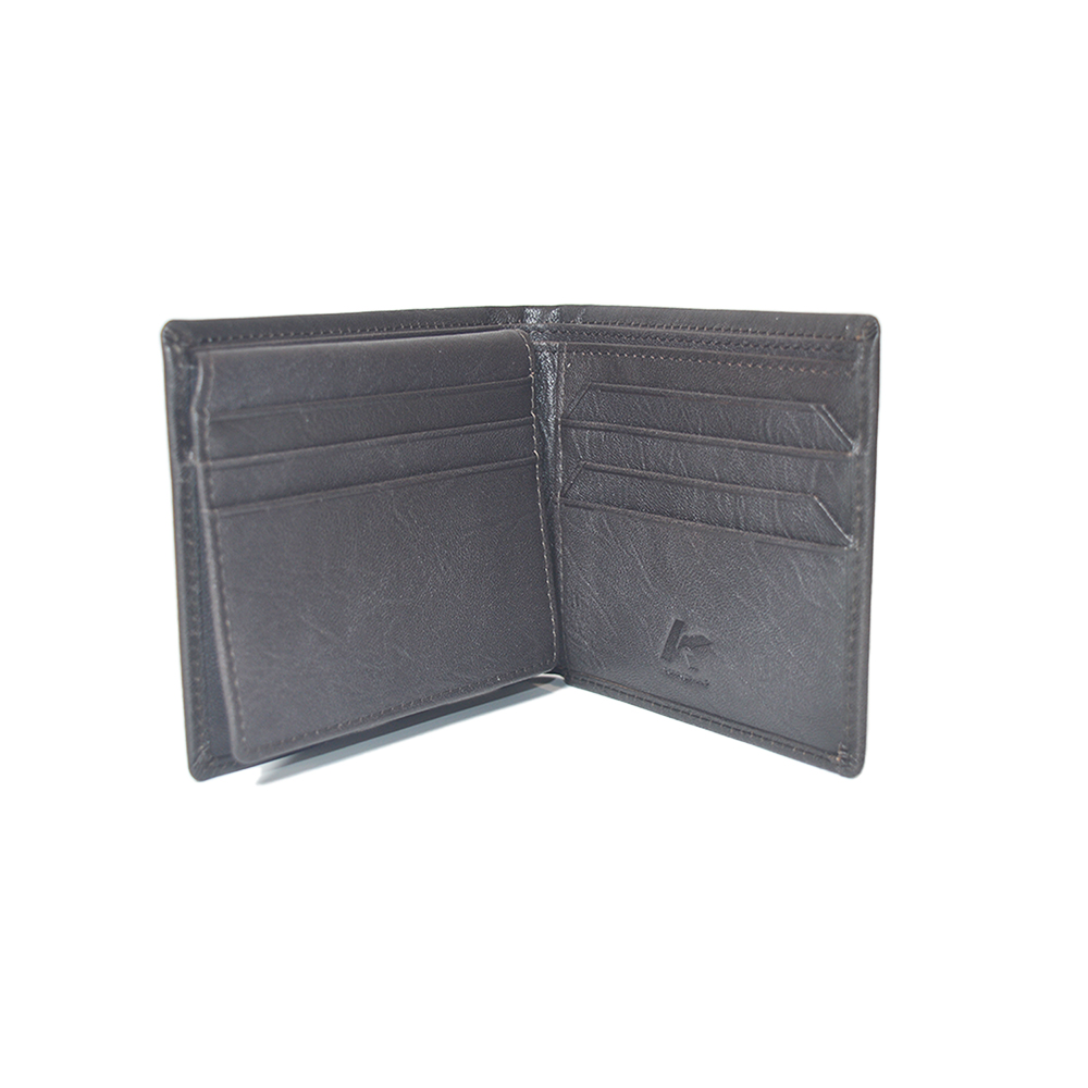 Brown Leather Wallet Slim Minimalist Bifold Wallet for Men Women Flip Up ID Window Credit Card Holder including Gift Box