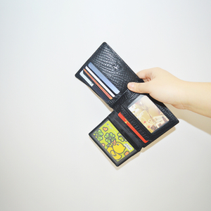 Slim Minimalist Black Wallet for Men Women Leather Bifold Front Pocket Credit Card Holder including Gift Box
