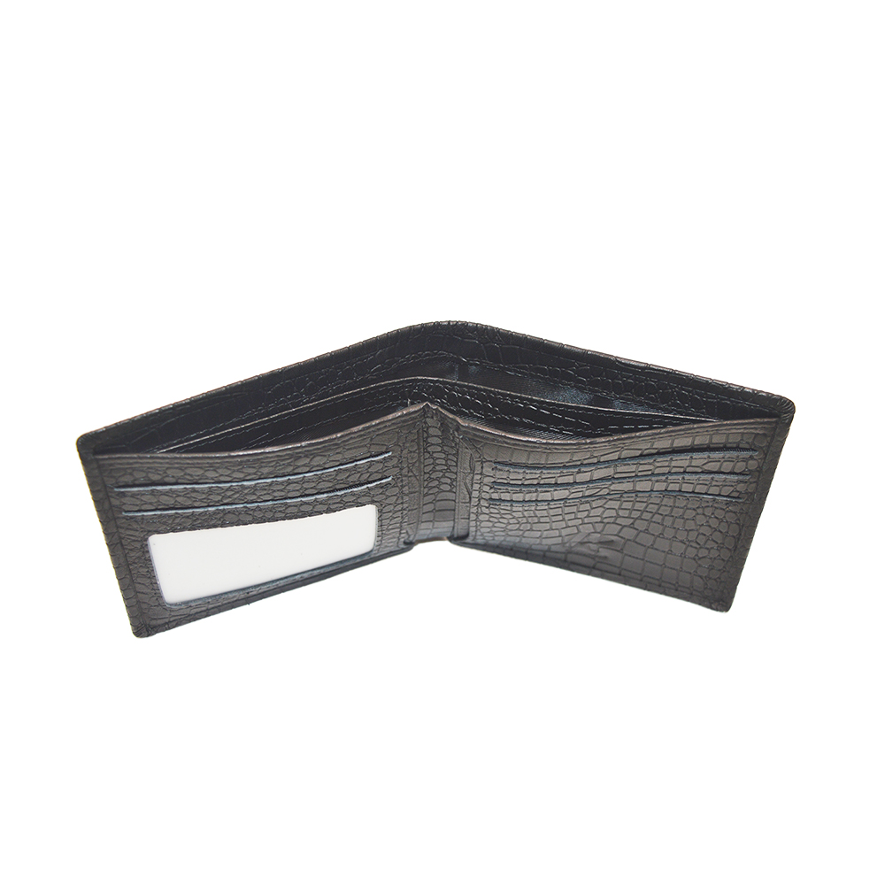 Black Crocodile Clutch Wallet Slim Minimalist Bifold Wallet with 4 Card Slots Cash Pockets
