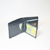 Men Bifold Wallet Real Leather Slim Wallet with Removable Card Sleeve Handbag