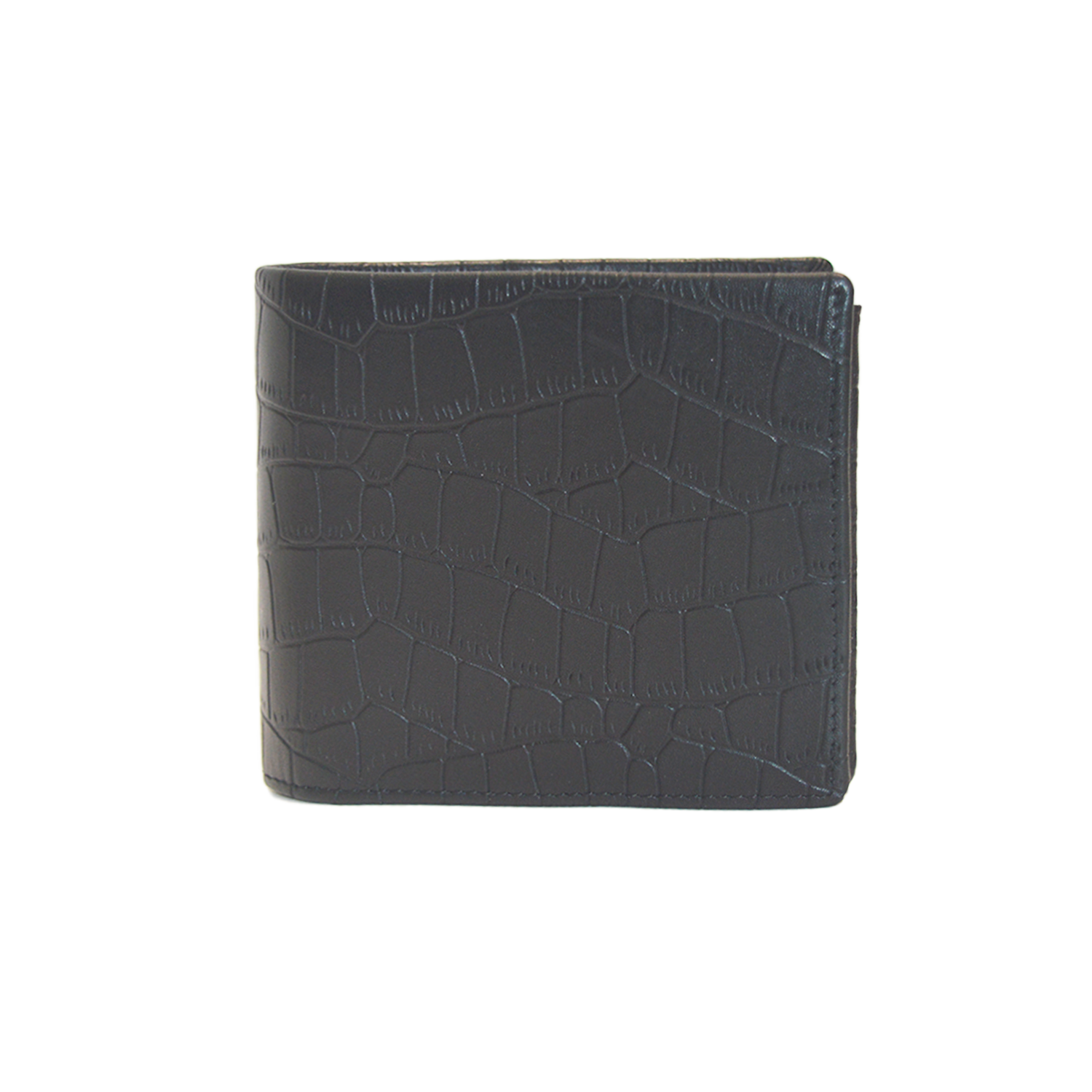 Black Thick Crocodile Clutch Wallet Credit Card Holder with Zipper Pocket Handbag