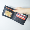 Slim Minimalist Wallet for Men Women Bifold Design Short Bifold Leather Wallet Checkbook Wallet