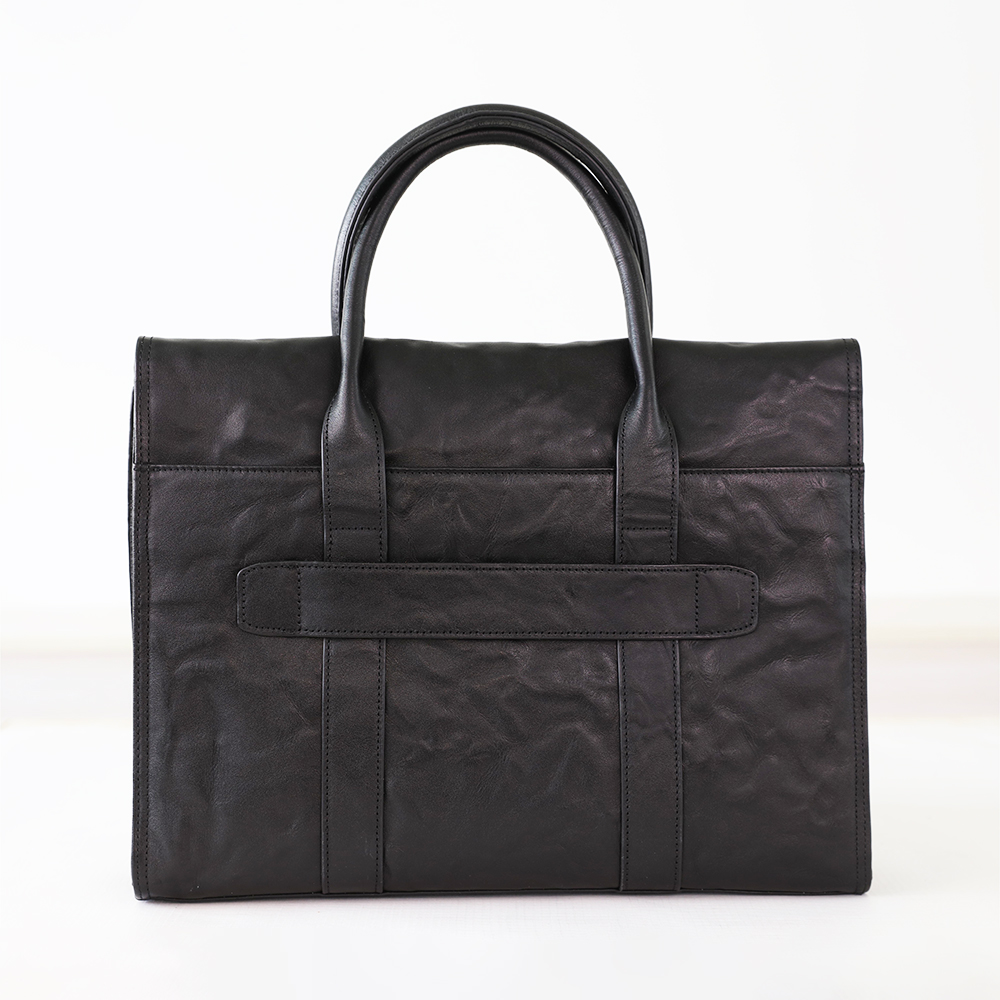 Simple Men's Leather Briefcase for Casual Life Vegetable Tanning Leather Laptop Briefcase Messenger Bag