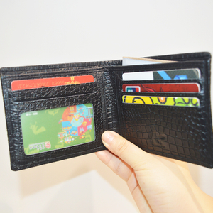 Black Crocodile Clutch Wallet Slim Minimalist Bifold Wallet with 4 Card Slots Cash Pockets