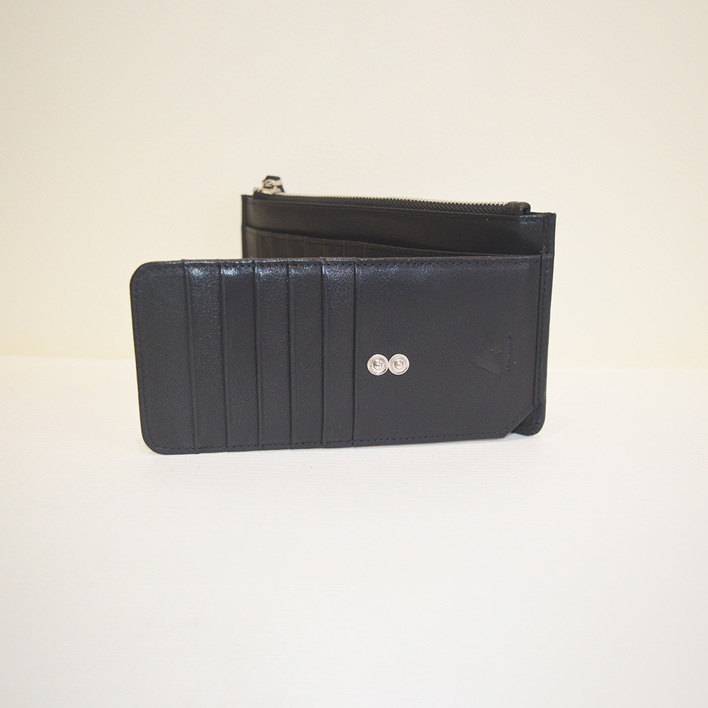 Black Ultra Soft Bifold Multi Card Case Holder Purse Wallet with Zipper Pocket