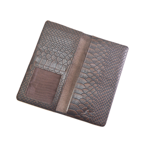 Men Leather Wallet Brown New Crocodile Clutch Wallet Credit Card Holder