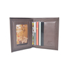 Men Slim Wallet Minimalist Bifold Design Brown Leather Wallet in Gift Box