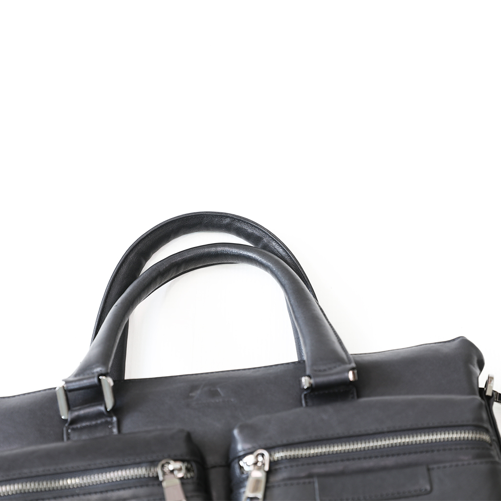 Men's Genuine Leather Briefcase 15 Inch Laptop Case Business Work Multiple Pockets Messenger Shoulder Bag