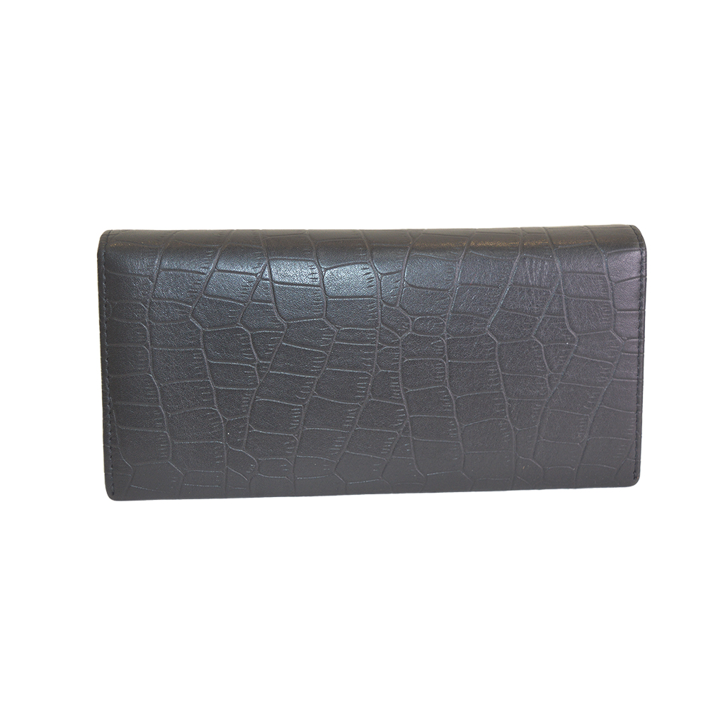 Vintage Black Thick Crocodile Clutch Wallet Credit Card Holder