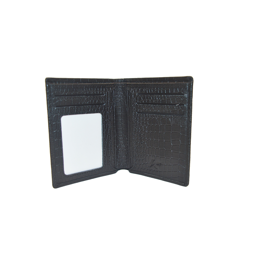 Black Small Crocodile Clutch Wallet Slim Bifold Wallet Minimalist with 4 Card Slots Cash Pockets