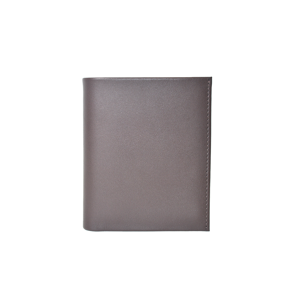 Men Slim Wallet Minimalist Bifold Design Brown Leather Wallet in Gift Box
