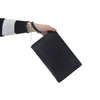Handbag for Men Clutch Bag Black Ostrich Leather Wallet with Wristlet