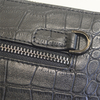 Wristlet Wallet Black Crocodile Leather Clutch Purses for Men Women