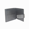 Women Men Black Thin Crocodile Clutch Trifold Wallet with 14 Credit Card Slot