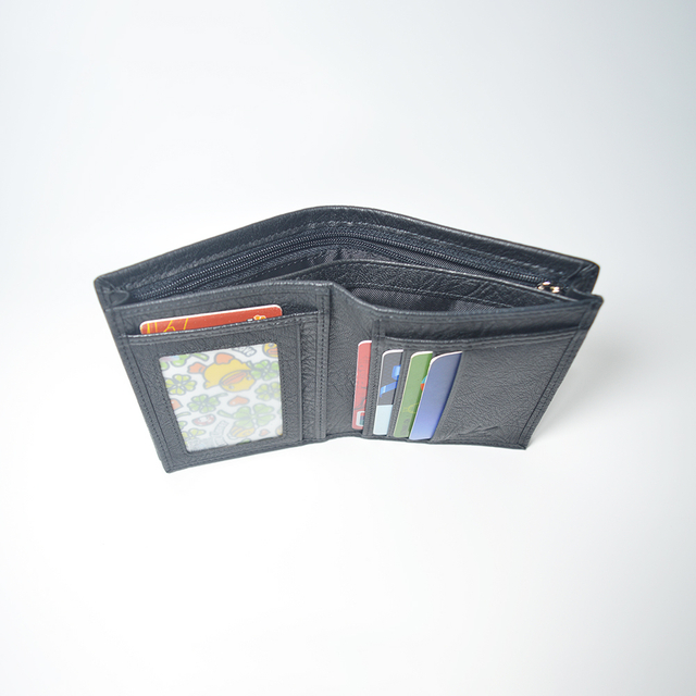 Mens Women Leather Zipper Pocket Card Cash Holder Organizer Wallet