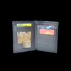 Mens Womens Ultra Slim Profile Soft Black Ostrich Leather Bifold Wallet