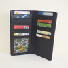 Mens Ultra Soft Slim Profile Bifold Black Ostrich Leather Wallet for Card