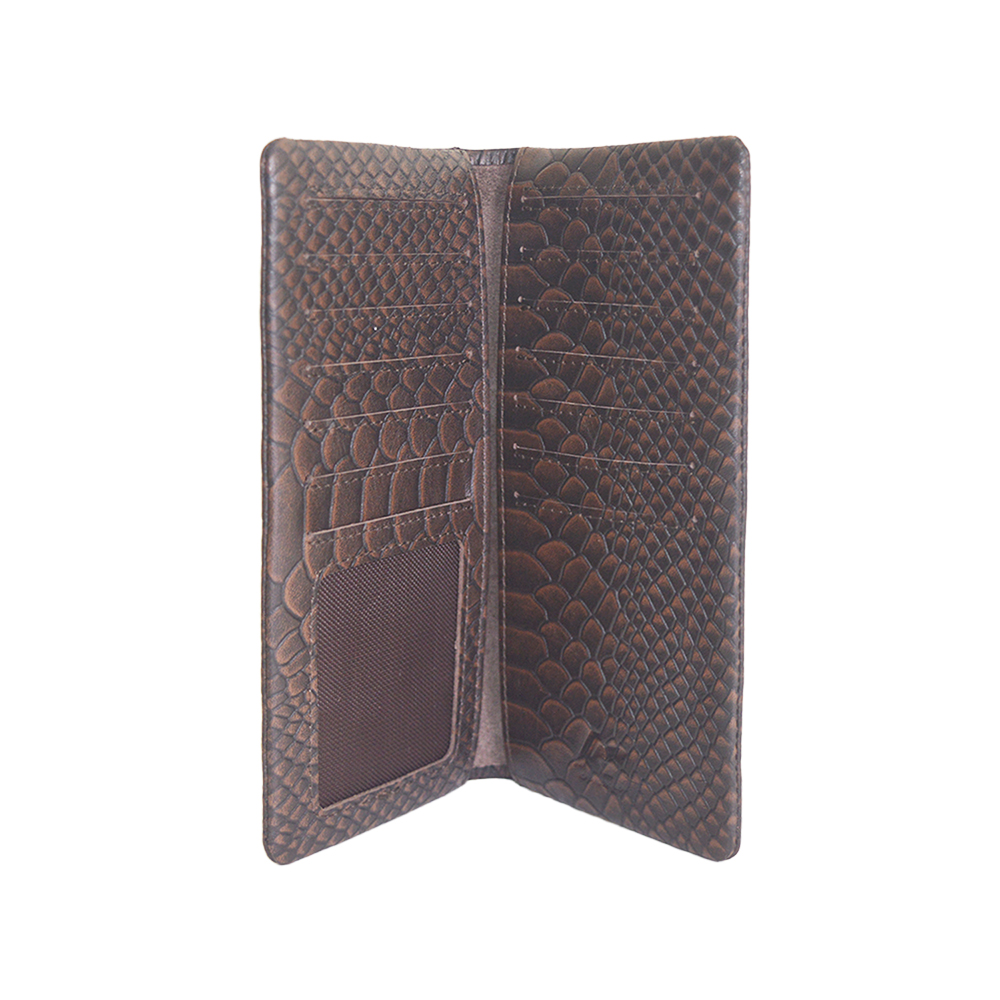 Men Leather Wallet Brown New Crocodile Clutch Wallet Credit Card Holder