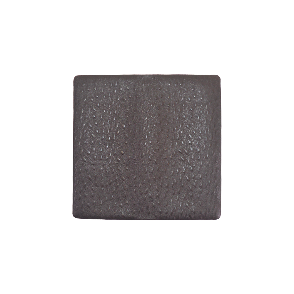 Mens Ultra Slim Profile Soft Bifold Brown Ostrich Leather Wallet for Card