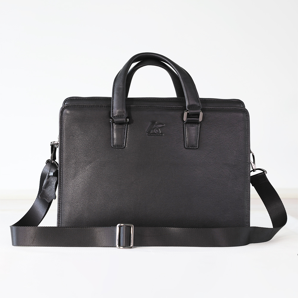 Napa Head Layer Leather Laptop Briefcase for Men Waterproof Travel Messenger Bags
