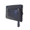 Wristlet Wallet Black Crocodile Leather Clutch Purses for Men Women