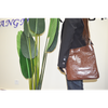Leather Unisex Crossbody Bag Brown