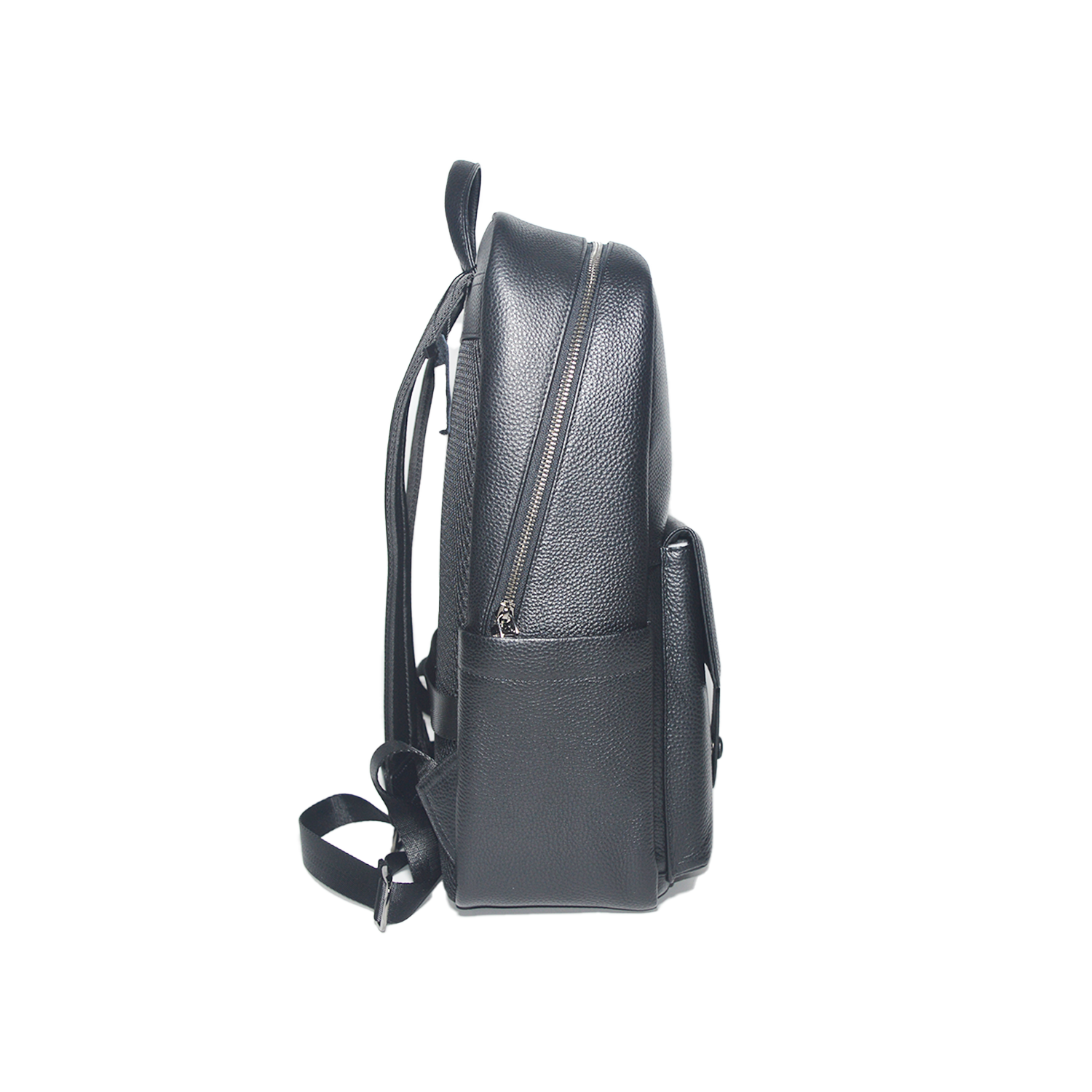 Black Leather Laptop Backpack